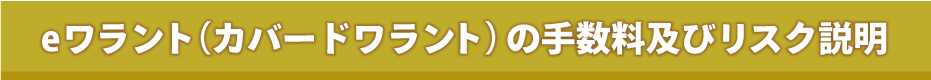 eワラント（カバードワラント）の手数料及びリスク説明